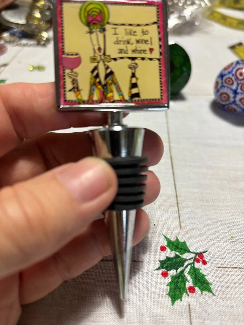 Vintage Dolly Mama Wine Bottle Stopper